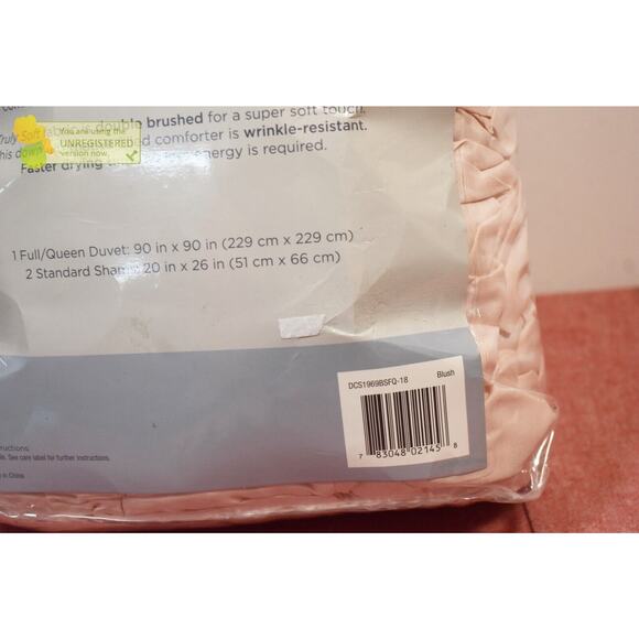 Truly Soft Everyday Pleated Duvet Cover Set Full/Queen Blush* - Picture 7 of 7